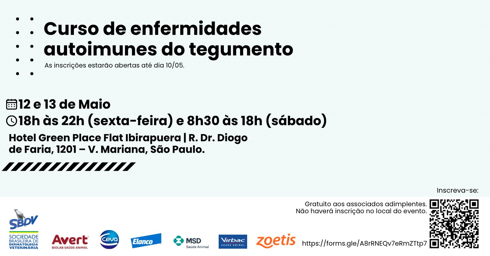 Curso de enfermidades autoimunes de tegumento. Inscrições até 10 de maio.