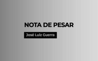 Arte em preto e branco com os seguintes dizeres: Nota de pesar - José Luiz Guerra