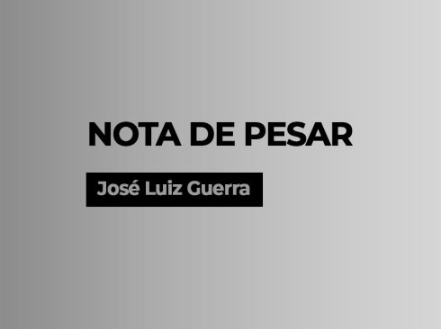 Arte em preto e branco com os seguintes dizeres: Nota de pesar - José Luiz Guerra